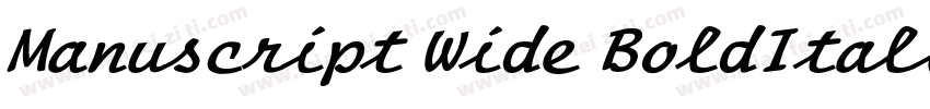 Manuscript Wide BoldItalic字体转换